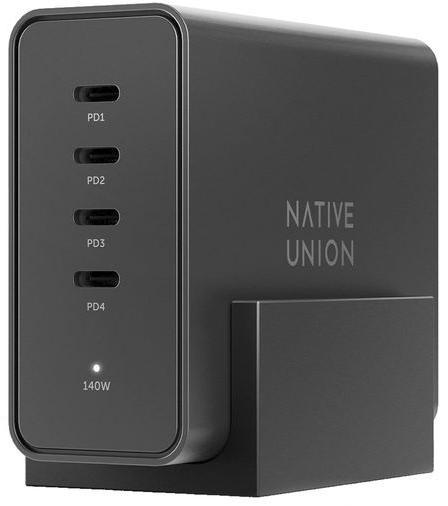 Мережевий зарядний пристрій Native Union Fast GaN Charger PD 140W Desktop USB-C 4-Port Black